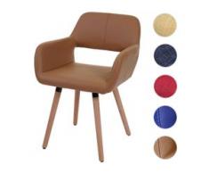 Esszimmerstuhl HWC-A50 II, Stuhl Küchenstuhl, Retro 50er Jahre Design ~ Textil, grau, dunkle Beine