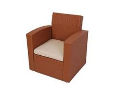 Modulares Garten Sofa Turin, Poly-Rattan ~ rot-braun, Sessel