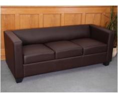 3er Sofa Couch Loungesofa Lille ~ Kunstleder, schwarz