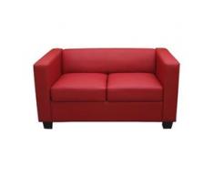 2er Sofa Couch Loungesofa Lille ~ Kunstleder, rot