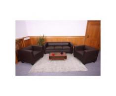 3-1-1 Sofagarnitur Couchgarnitur Loungesofa Lille Kunstleder ~ coffee