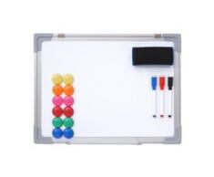 Whiteboard HWC-C84, Magnettafel Memoboard Pinnwand, inkl. Zubehör ~ 40x30cm