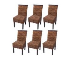 6x Esszimmerstuhl Korbstuhl M45 Stuhl Bananengeflecht ~ dunkel, ohne Kissen