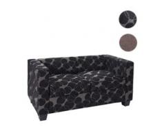 2er Sofa Couch Loungesofa Lille, Stoff/Textil ~ grau/schwarz