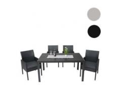 Gartengarnitur HWC-G12, Lounge-Set, Poly-Rattan 150x90cm ~ grau, Kissen anthrazit, Standard-Version