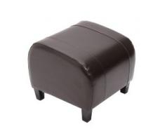 Hocker Sitzwürfel Sitzhocker Emmen, Leder + Kunstleder, 37x45x47 cm ~ braun
