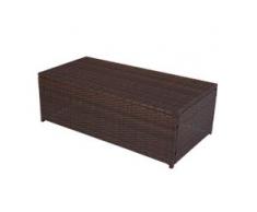 Modulares Poly-Rattan Alu-Sofa RomV 37x111x58cm ~ braun, Couchtisch, PE-Platte