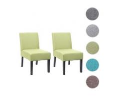 2x Esszimmerstuhl HWC-F61, Stuhl Lounge-Stuhl, Stoff/Textil ~ grün