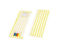 Cleankeeper Microfaser-Borstenmopp, 100% Polyester, Wischmop mit Laschen, Breite: 40 cm, Farbe: weiß/gelb