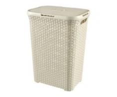 CURVER STYLE Wäschebox, 60 Liter, Wäschetonne aus Kunststoff, Farbe: creme
