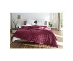 Gözze STEPP Tagesdecke, 220 x 260 cm, Wohndecke aus 100 % pflegeleichtem Polyester, Farbe: beere