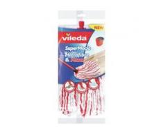 Vileda SuperMocio Microfibre & Power Wischmop, Ersatzkopf, Reinigungsmop mit hoher Saugkraft und Leistung, 1 Packung = 1 Stück