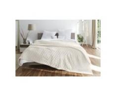 Gözze Wohndecke UNI farbig, gesteppt, 220 x 260 cm, Wohndecke aus 100 % pflegeleichtem Polyester, Farbe: creme