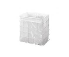 ingo-man® plus SK Abfallkorb, Universeller Gitterabfallkorb mit Aufhängelaschen, Edelstahl, weiß, pulverbeschichtet, 18 Liter, P