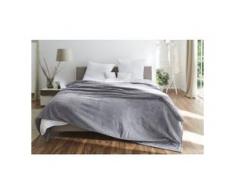 Gözze NOPPEN Tagesdecke, 220 x 260 cm, Wohndecke aus 100 % pflegeleichtem Polyester, Farbe: silber