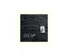Sigel artverum® Glas-Magnetboard LED light, 48 x 48 cm, Magnettafel gefertigt aus Sicherheitsglas, Design: Schiefer-Stone