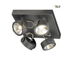 SLV 1000135 KALU LED 4 Wand- und Deckenleuchte, square, schwarz, 3000K, 60°, EEK: A++ (Spektrum: A++ bis A)