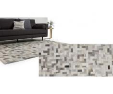 Parquet Kuhfell Teppich (200 x 300 cm), Grautoene