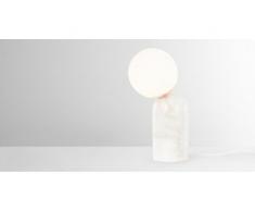 Vetro Tischlampe, Marmor in Weiss und Kupfer