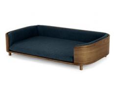 Kyali Hundesofa, Walnuss und Marineblau L/XL