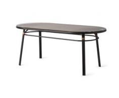 Swara ovaler Gartentisch, Polyrattan in Schwarz und Natur und Glas