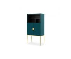 Imma hoher Barschrank, Blaugruen und Messing
