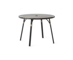 Swara runder Gartentisch, Rattan und Glas