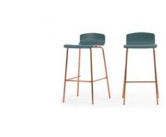 2 x Syrus Barhocker, Kupfer und Blaugruen