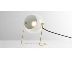 Brunswick Nachttischlampe, Schwedengrau und Messing