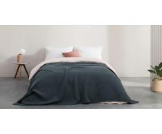Ondule Tagesdecke (225 x 220 cm) aus 100 % Baumwolle, Grau