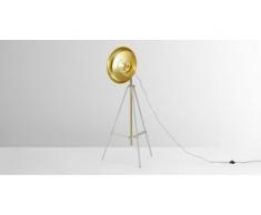 Brooklyn grosse Tripod-Stehlampe, Cremeweiss und Kupfer