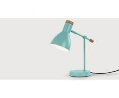Cohen Nachttischlampe, Tuerkis und Eiche
