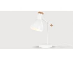Cohen Nachttischlampe, Weiss und Eiche