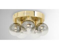 Onyx LED-Deckenleuchte, Glas und Messing in Grau