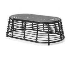 Swara Loungetisch, Rattan und Glas
