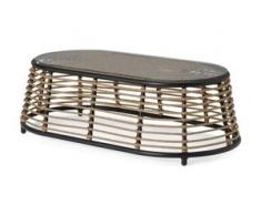 Swara Loungetisch, Rattan und Glas