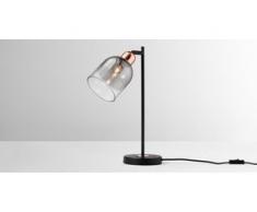 Smyth Tischlampe, Grau und Kupfer
