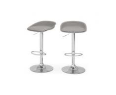 2 x Kudo hoehenverstellbare Barhocker, Grau