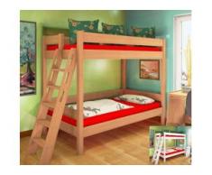 Etagenbett Dahlhaus Stockholm 1-L2 Buche weiß, natur, blau, schwarz