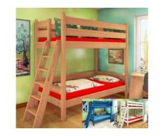 Etagenbett Stockholm 2-L2 Dahlhaus Buche weiß, natur, blau, schwarz