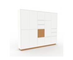 Holzregal Weiß - Modernes Regal aus Holz: Schubladen in Weiß & Türen in Weiß - 193 x 162 x 35 cm, Personalisierbar