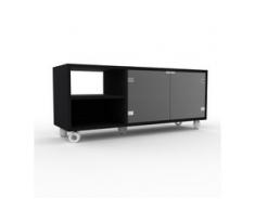 Lowboard Kristallglas satiniert - Designer-TV-Board: Türen in Kristallglas satiniert - Hochwertige Materialien - 116 x 49 x...