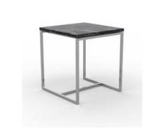 Beistelltisch Marmor, Schwarzer Marquina - Eleganter Nachttisch: Hochwertige Materialien, einzigartiges Design - 42 x 46 x...