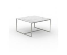 Beistelltisch Marmor, Weißer Carrara - Eleganter Nachttisch: Hochwertige Materialien, einzigartiges Design - 81 x 46 x 81...