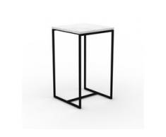 Beistelltisch Marmor, Weißer Carrara - Eleganter Nachttisch: Hochwertige Materialien, einzigartiges Design - 42 x 71 x 42...