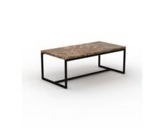 Beistelltisch Marmor, Brauner Emperador - Eleganter Nachttisch: Hochwertige Materialien, einzigartiges Design - 81 x 31 x 42...