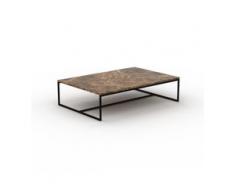 Beistelltisch Marmor, Brauner Emperador - Eleganter Nachttisch: Hochwertige Materialien, einzigartiges Design - 121 x 31 x...