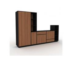 TV-Schrank Nussbaum - Fernsehschrank: Schubladen in Nussbaum & Türen in Nussbaum - 303 x 200 x 47 cm, konfigurierbar