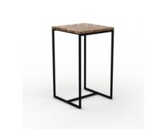 Beistelltisch Marmor, Brauner Emperador - Eleganter Nachttisch: Hochwertige Materialien, einzigartiges Design - 42 x 71 x 42...