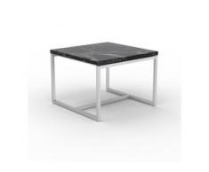 Beistelltisch Marmor, Schwarzer Marquina - Eleganter Nachttisch: Hochwertige Materialien, einzigartiges Design - 42 x 31 x...